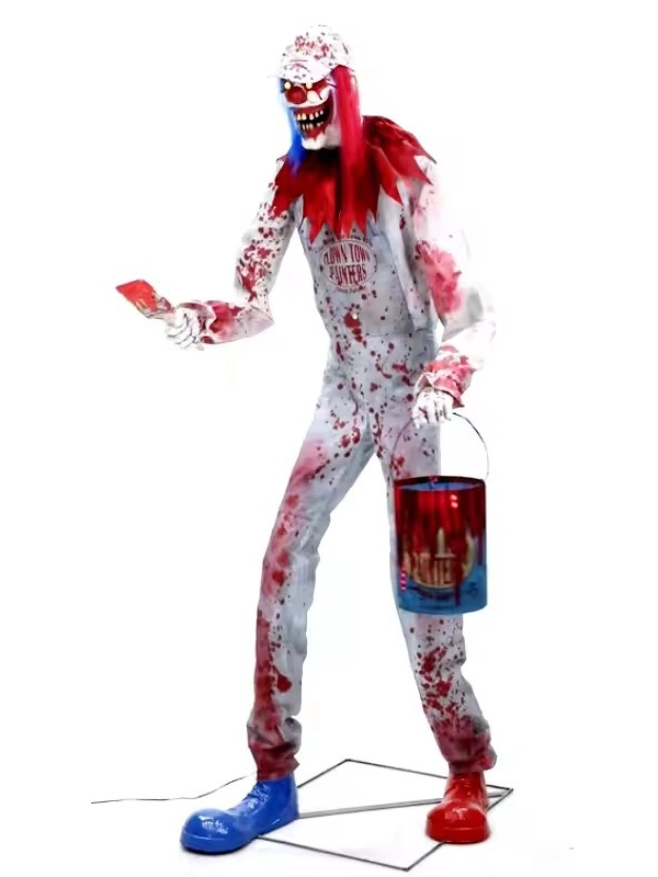 Automate Halloween Arty, le Clown 213 cm qui peint avec du sang