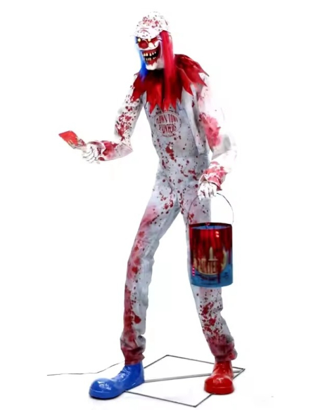 Automate Halloween Arty, le Clown 213 cm qui peint avec du sang