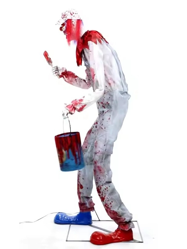 Automate Halloween Arty, le Clown 213 cm qui peint avec du sang