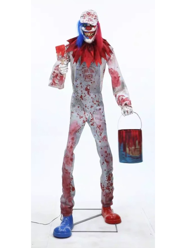 Automate Halloween Arty, le Clown 213 cm qui peint avec du sang