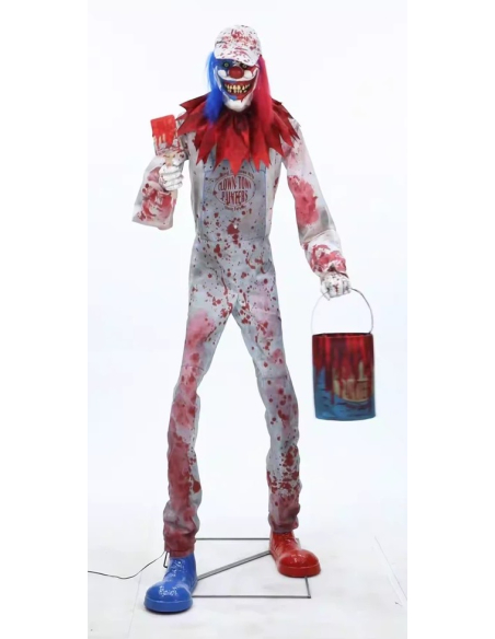 Automate Halloween Arty, le Clown 213 cm qui peint avec du sang