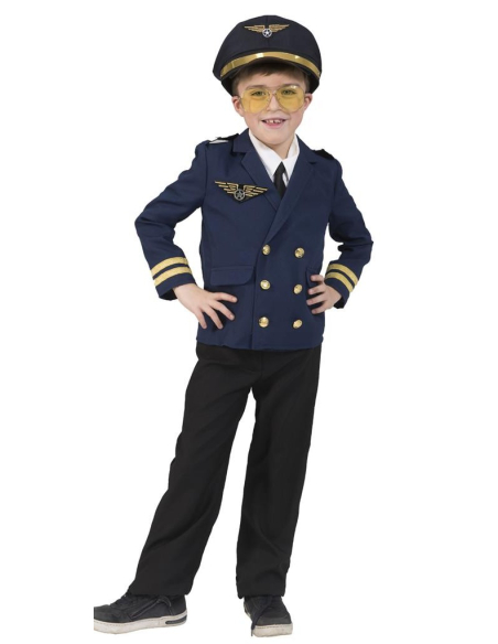 Déguisement Pilote d’Avion Enfant – Veste Uniforme Aviateur
