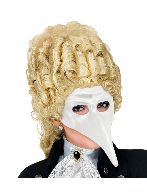 Masque Vénitien au Long Nez Blanc à Peindre - L'Art de la Création