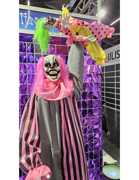 Automate Halloween 210 cm – Clown Terrifiant avec Fillette Animée