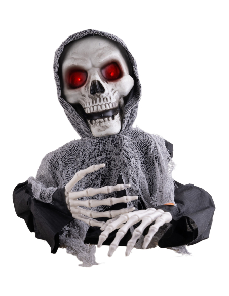 Automate Halloween Faucheuse Animée 60 - Décoration Terrifiante avec Yeux Rouges