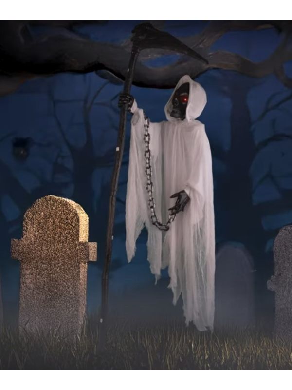 Faucheuse Fantôme Flottante 230cm avec Chaîne : Créez un Cimetière Hanté Inoubliable!