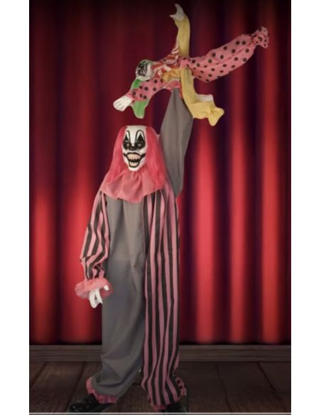 Automate Halloween 210 cm – Clown Terrifiant avec Fillette Animée