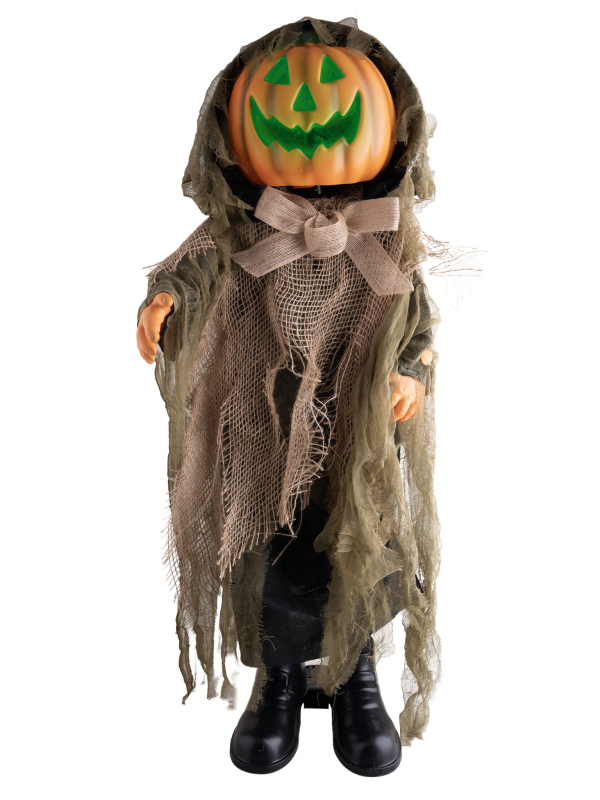 Automate Halloween Citrouille : Tête Pivotante et Effets Sonores
