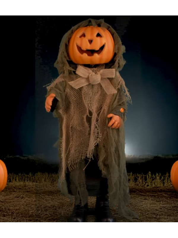 Automate Halloween Citrouille : Tête Pivotante et Effets Sonores