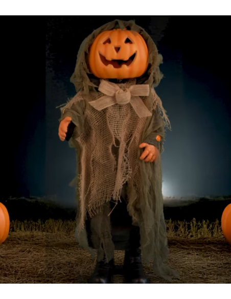 Automate Halloween Citrouille : Tête Pivotante et Effets Sonores