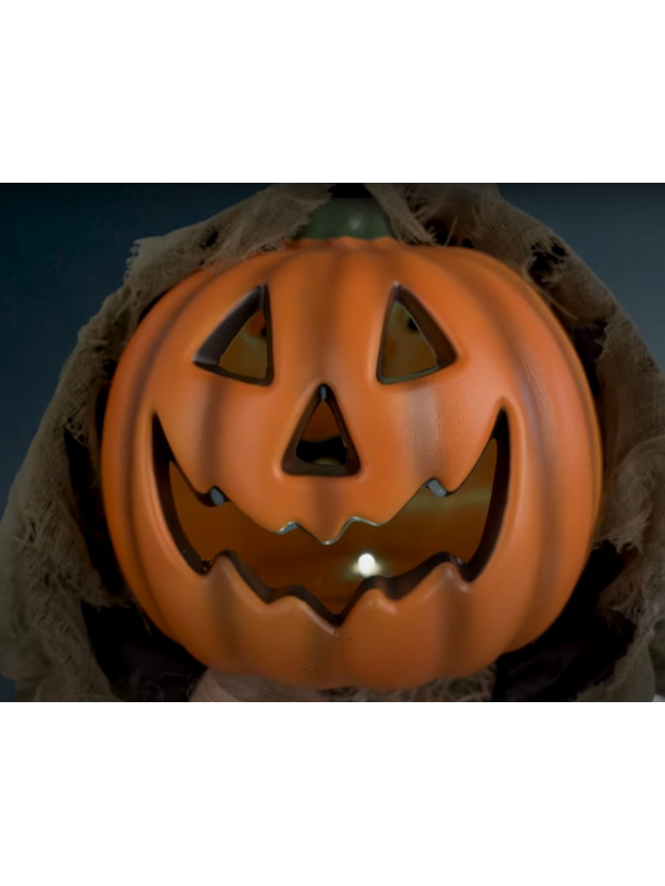 Automate Halloween Citrouille : Tête Pivotante et Effets Sonores