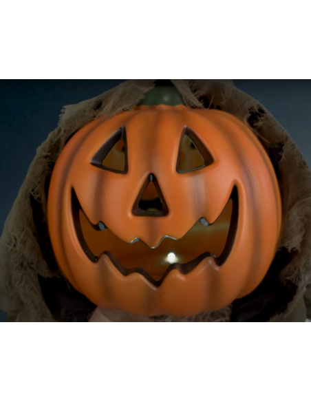Automate Halloween Citrouille : Tête Pivotante et Effets Sonores