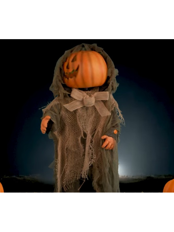 Automate Halloween Citrouille : Tête Pivotante et Effets Sonores