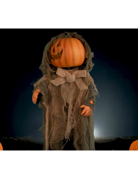 Automate Halloween Citrouille : Tête Pivotante et Effets Sonores