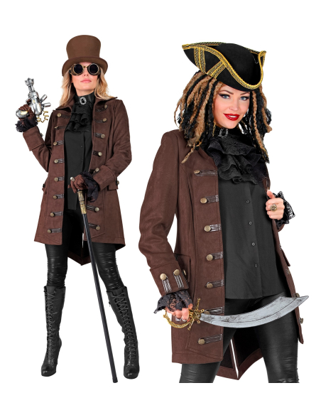 Veste Steampunk Femme - Manteau Polyvalent Pirate et Victorien