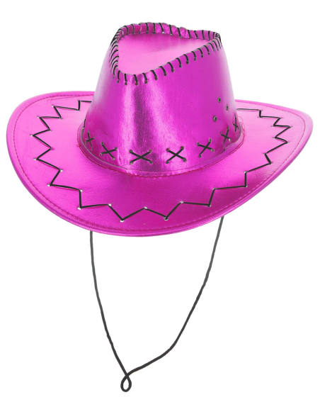 Chapeau Cowboy Rose Métallisé : L'Accessoire Tendance Barbie Western