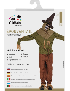 Déguisement Épouvantail Adulte - Costume Complet pour Halloween et Carnaval 2