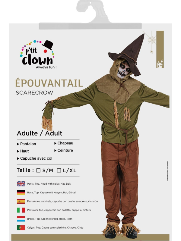 Déguisement Épouvantail Adulte - Costume Complet pour Halloween et Carnaval