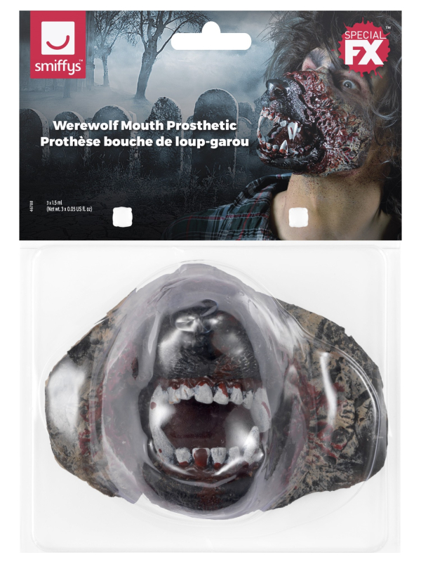 Bouche de loup-garou (prothèse en mousse latex avec adhésif)