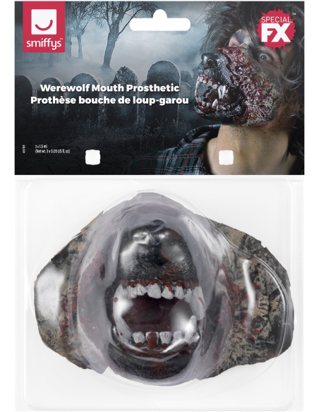 Bouche de loup-garou (prothèse en mousse latex avec adhésif)