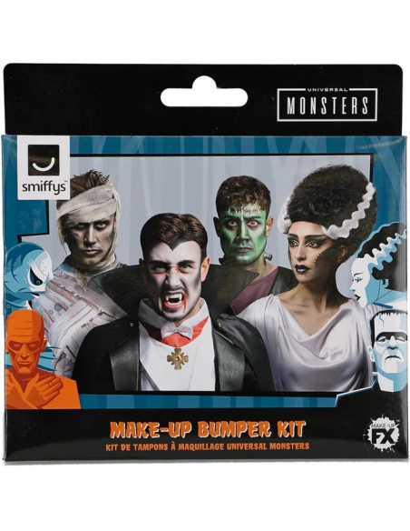 Kit de Maquillage Halloween Universal Monsters - Palette Complète pour Frankenstein, Momie et Vampire