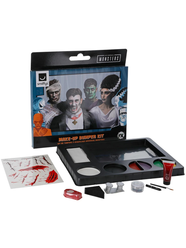 Kit de Maquillage Halloween Universal Monsters - Palette Complète pour Frankenstein, Momie et Vampire