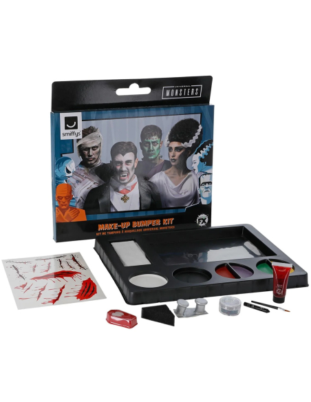 Kit de Maquillage Halloween Universal Monsters - Palette Complète pour Frankenstein, Momie et Vampire