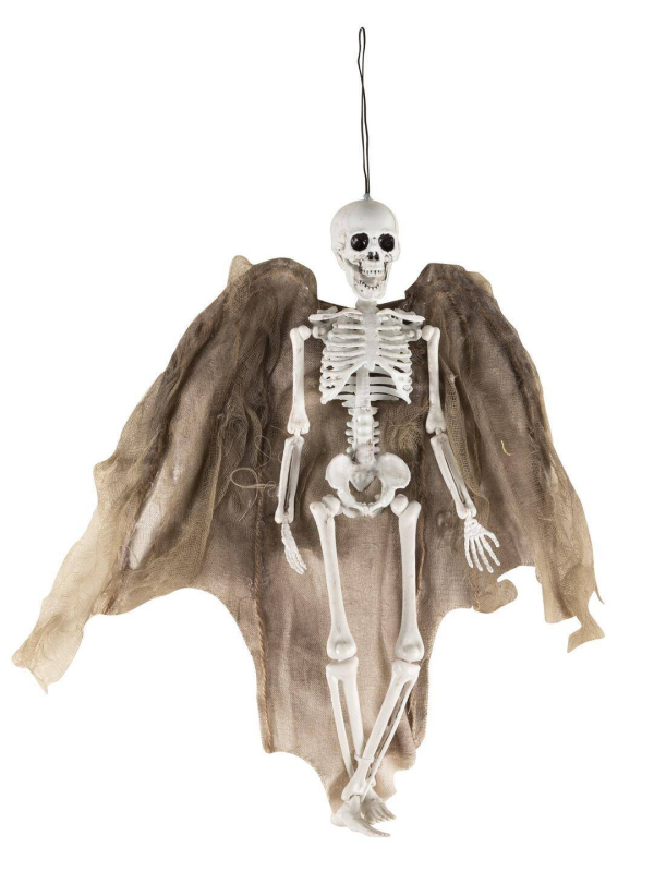 Squelette ange déchu 40 cm - Décoration Halloween effrayante à suspendre