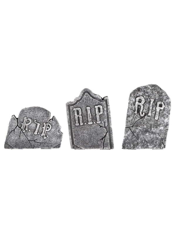 Pierre tombale RIP - Lot de 3 pour une décoration Halloween réaliste
