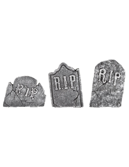 Pierre tombale RIP - Lot de 3 pour une décoration Halloween réaliste