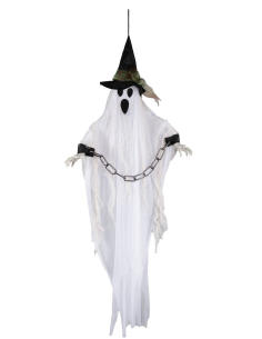 Petit Fantôme Enchaîné Lumineux - 80 cm à Suspendre | Décoration Halloween