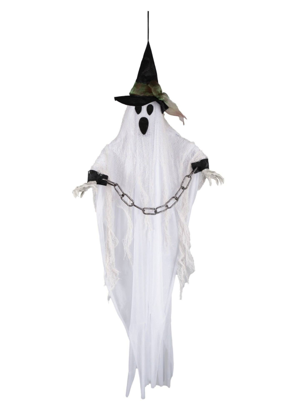 Petit Fantôme Enchaîné Lumineux - 80 cm à Suspendre | Décoration Halloween