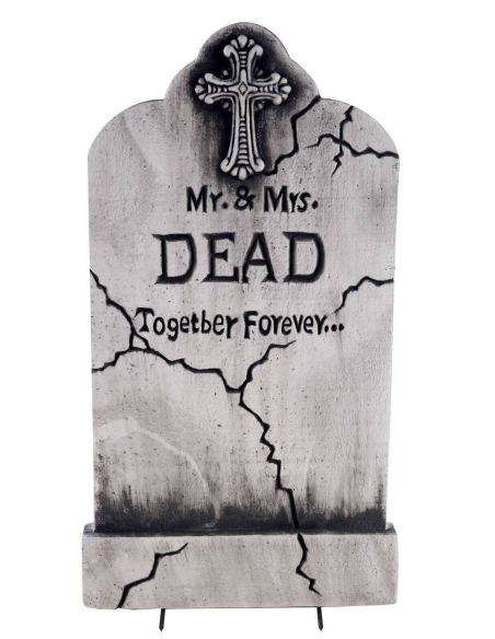 Pierre tombale Mr & Mrs DEAD - 53 cm pour une décoration Halloween effrayante