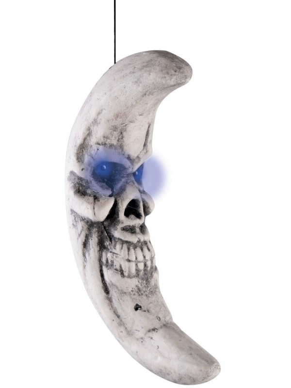 Demi-lune à suspendre lumineuse - 40 cm pour une décoration Halloween effrayante