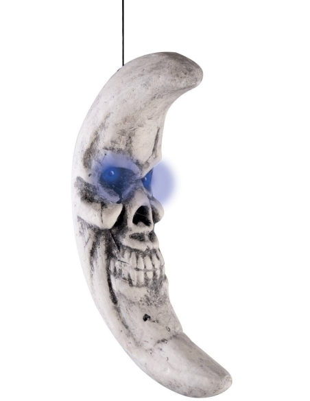 Demi-lune à suspendre lumineuse - 40 cm pour une décoration Halloween effrayante