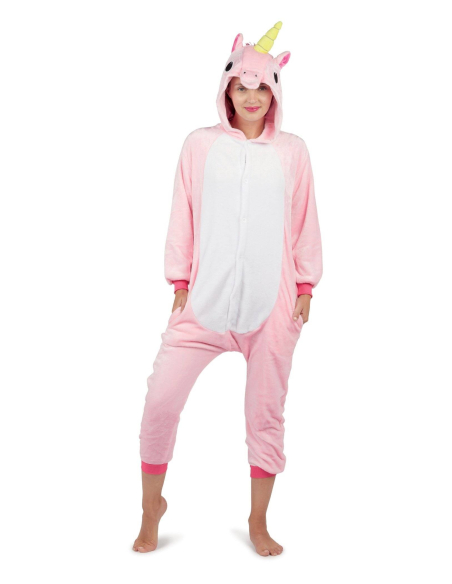 Déguisement Kigurumi Licorne Rose Adulte - Combinaison Pyjama Intégrale