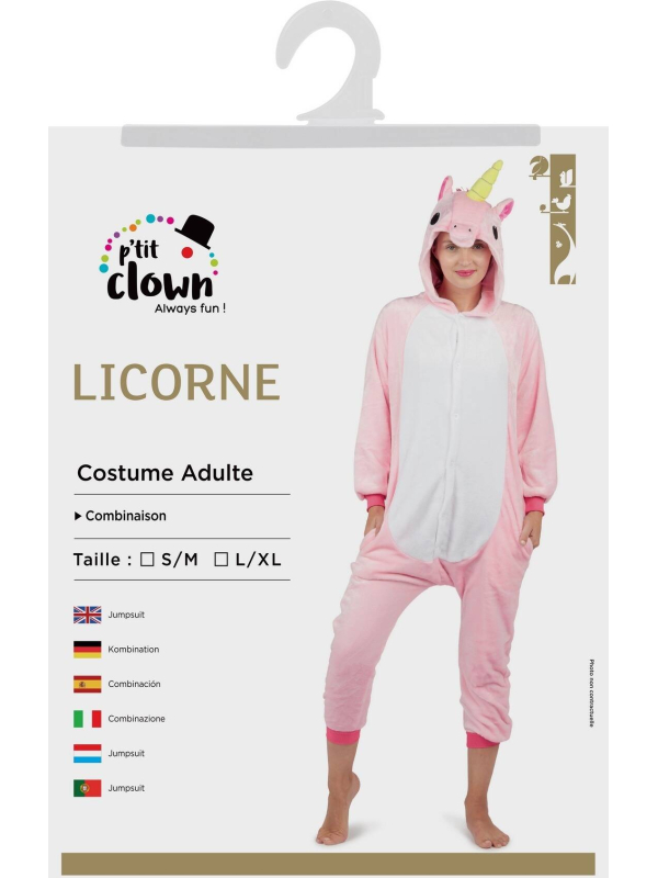 Déguisement Kigurumi Licorne Rose Adulte - Combinaison Pyjama Intégrale