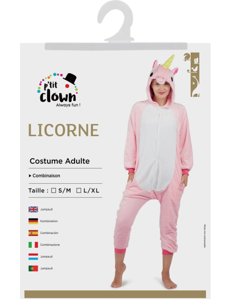 Déguisement Kigurumi Licorne Rose Adulte - Combinaison Pyjama Intégrale