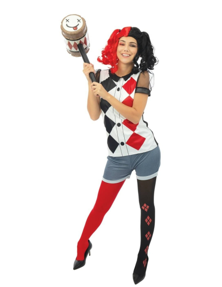 Déguisement Arlequin - noir, rouge - Femme Halloween