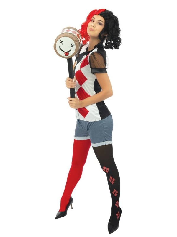 Déguisement Arlequin - noir, rouge - Femme Halloween
