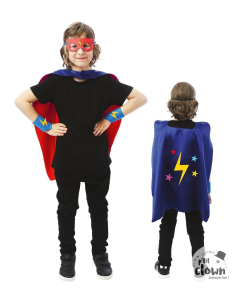 Set Super Héros Enfant - Cape Réversible, Masque et Manchettes
