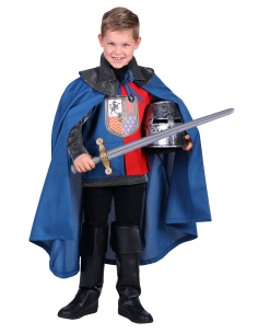 Cape de Chevalier Enfant Bleue : Élégance Médiévale 2