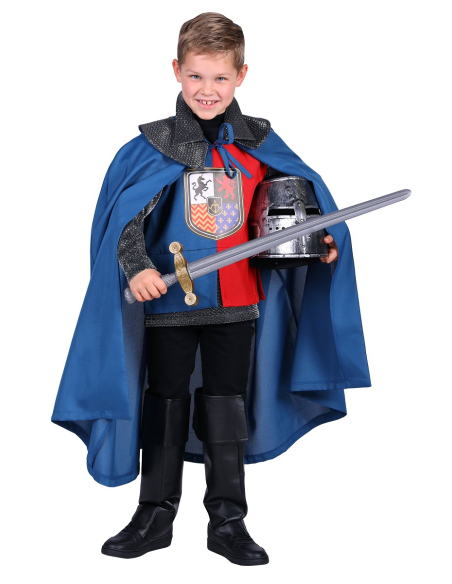 Cape de Chevalier Enfant Bleue : Élégance Médiévale