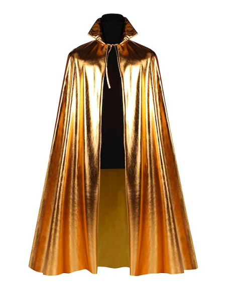 Longue Cape Métallique Dorée - Costume Adulte Mixte