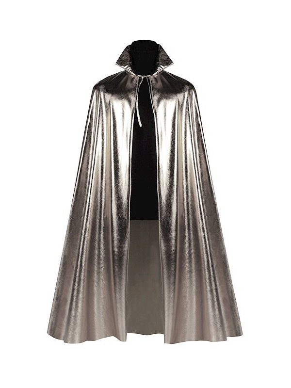 Longue Cape Métallique Argentée - Costume Adulte Mixte