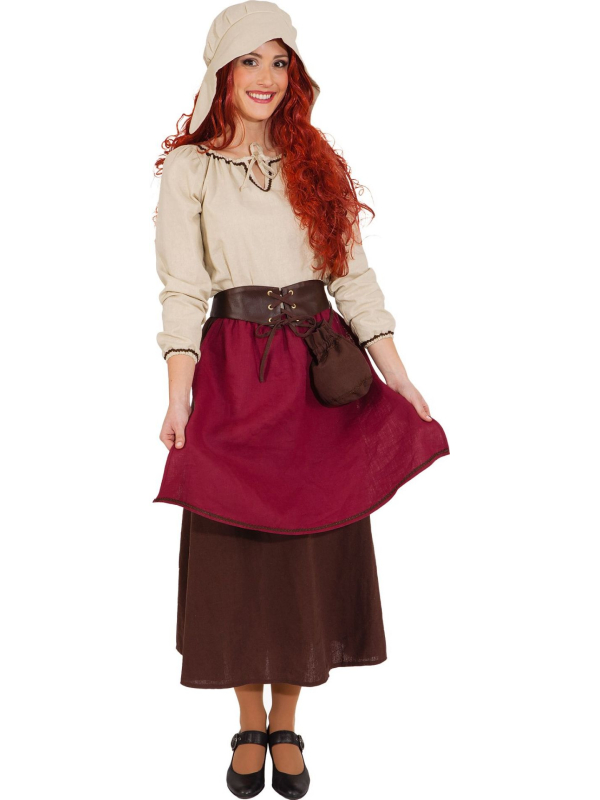 Costume de Servante Médiévale Femme - Ensemble Complet Authentique