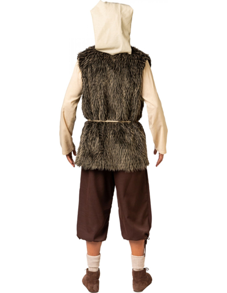 Gilet Long en Fausse Fourrure - Costume Médiéval et Viking