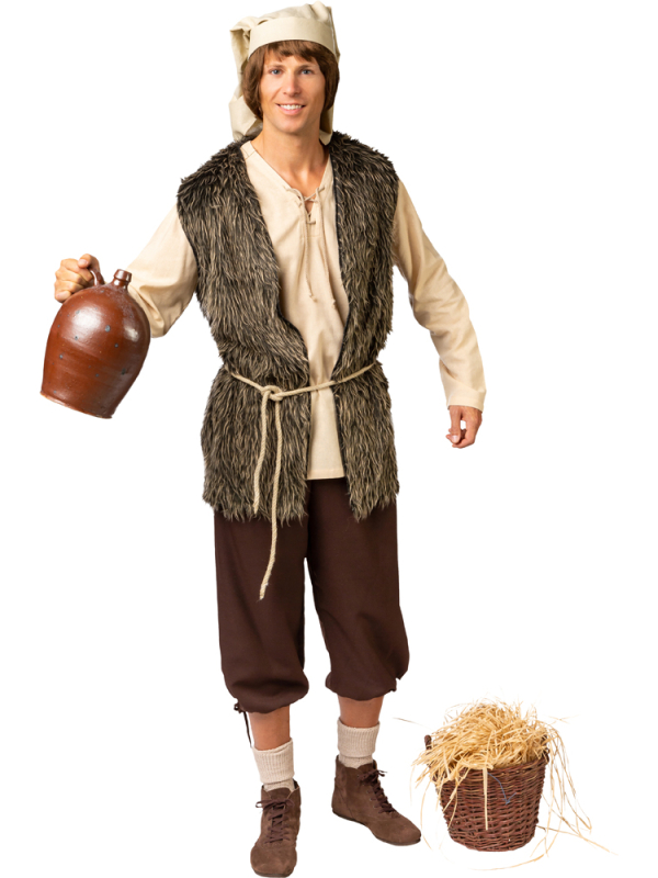 Gilet Long en Fausse Fourrure - Costume Médiéval et Viking