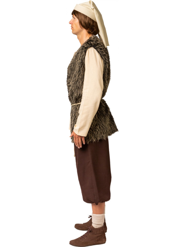 Gilet Long en Fausse Fourrure - Costume Médiéval et Viking
