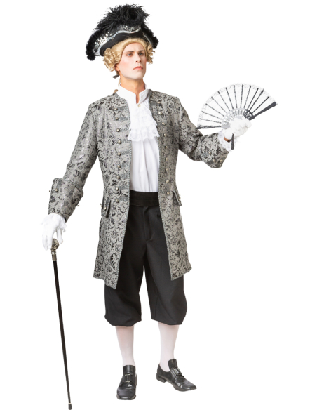 Costume Redingote XVIIIᵉ Siècle en Brocart - Haute Qualité pour Adulte